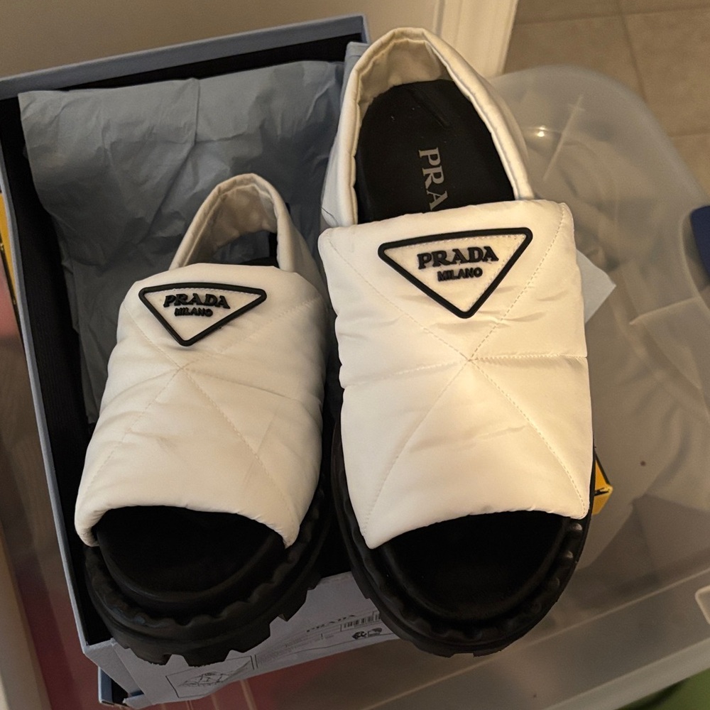 Prada White Nylon Sandals
